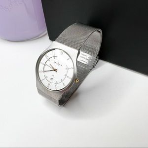NWOT Skagen Denmark 233XLSGS Stainless Steel Mesh Watch 3ATM 36MM